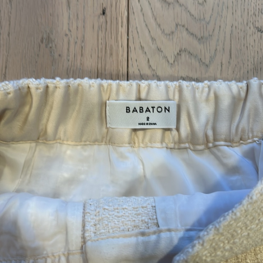 NWT Aritzia Babaton Giselle IvoryTweed pearl skirt size 2 - Picture 6 of 9